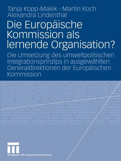 Title details for Die Europäische Kommission als lernende Organisation? by Tanja Kopp-Malek - Available